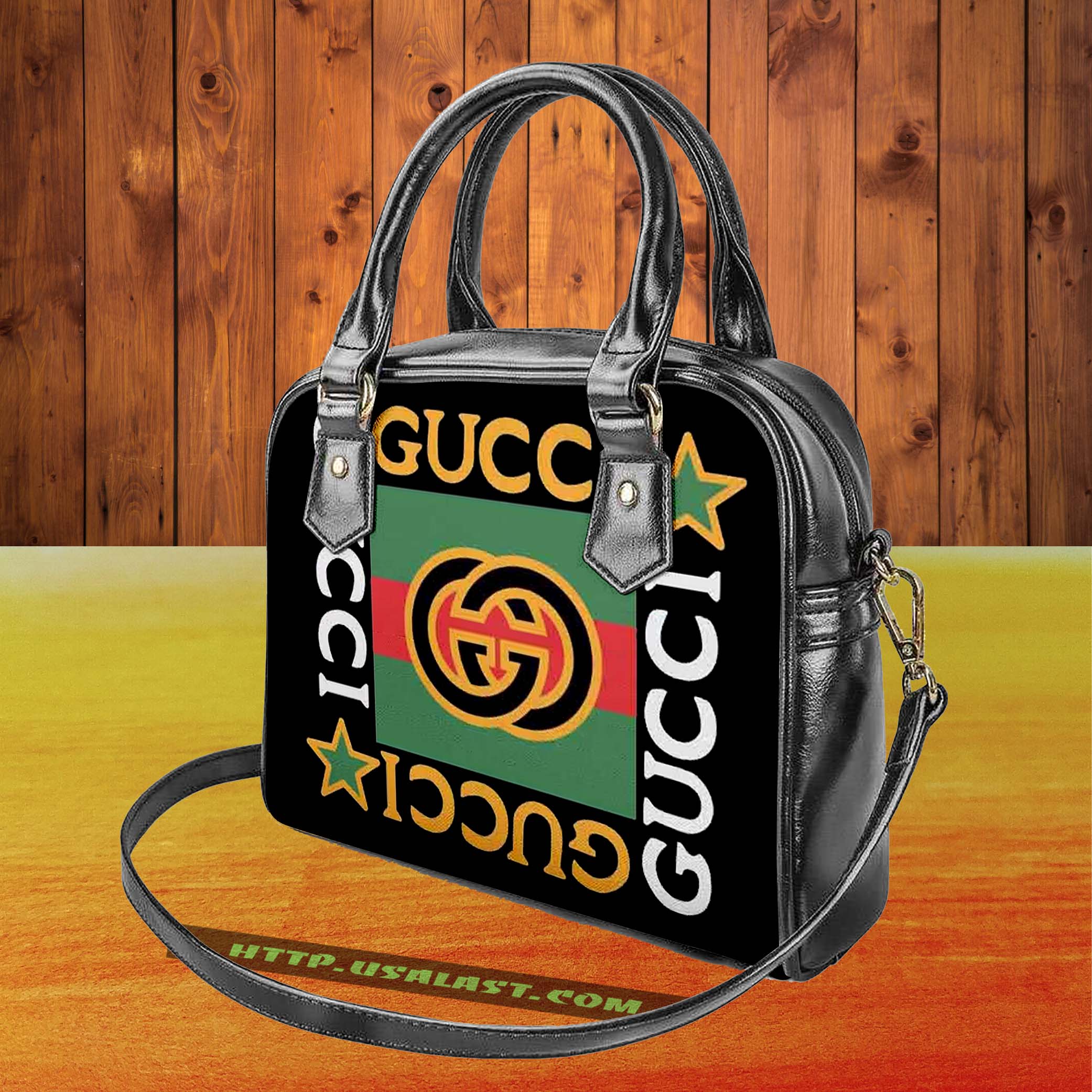 Gucci logo luxury brand shoulder handbag v77 luxury