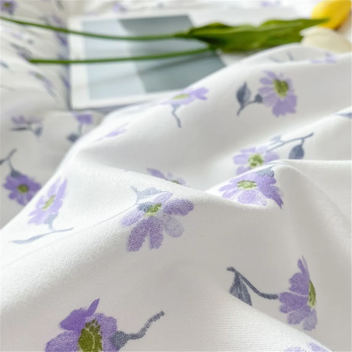 Purple Floral Duvet Cover Set - Princess Ruffled Bedding Set - Floral Bedding Set - Twin Full Queen Duvet Cover - Cottagecore Decor - Gift