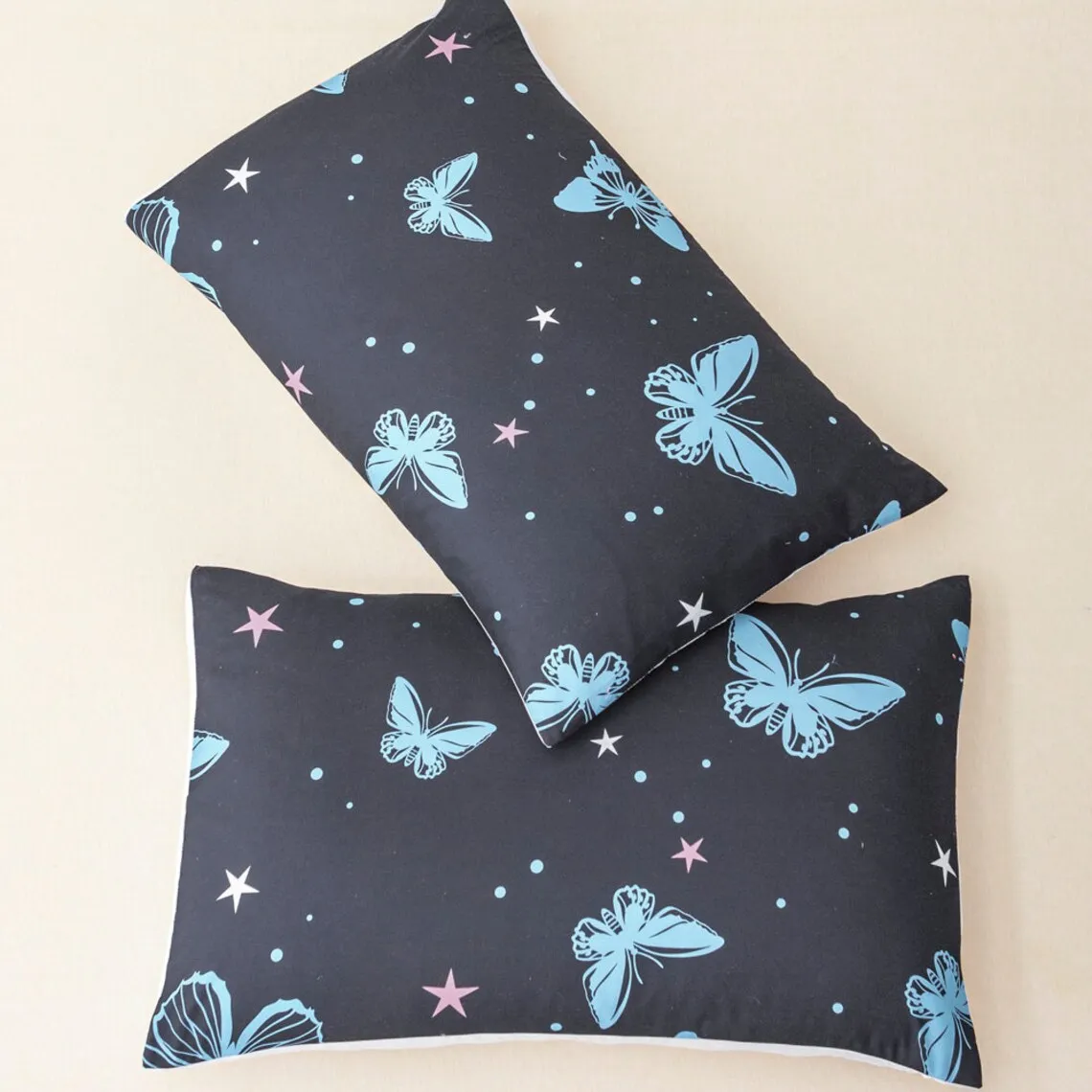 Butterfly Duvet Covers Set, Pattern Quilt Cover, Blue Bedding set, Star Doona Cover, Artistic King bedding, Butterfly Bedding Set