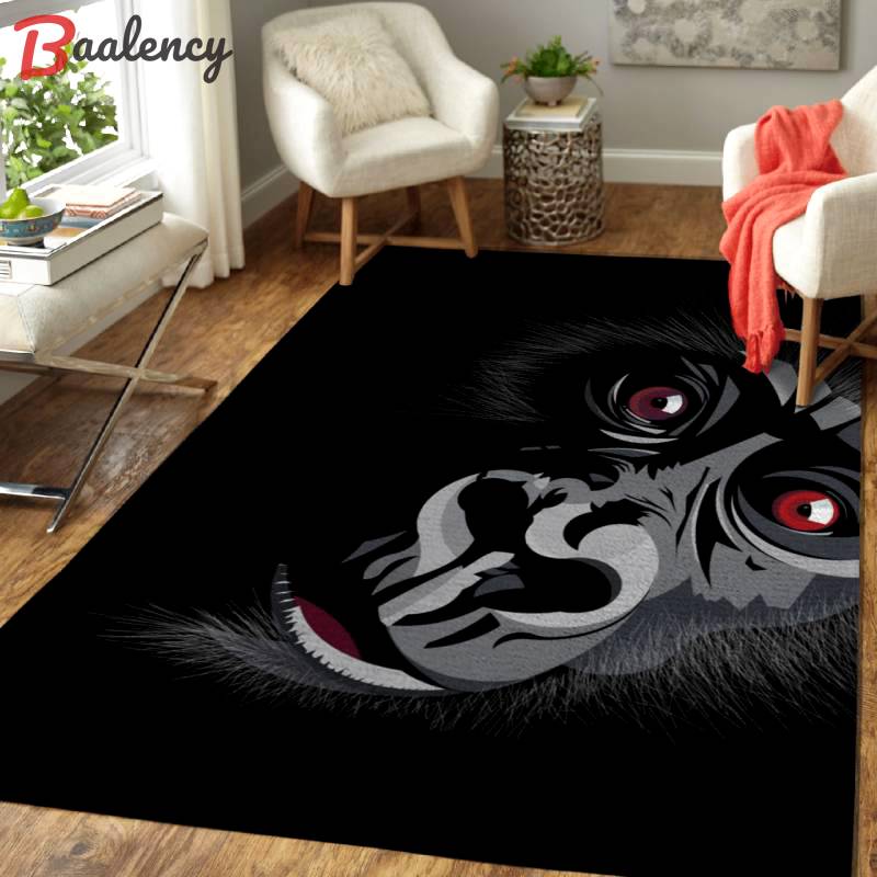 Gorilla illustration animals area rug carpet