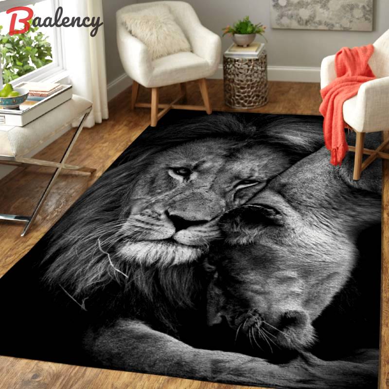 Lions love black and white – animals wallpapers area rug carpet