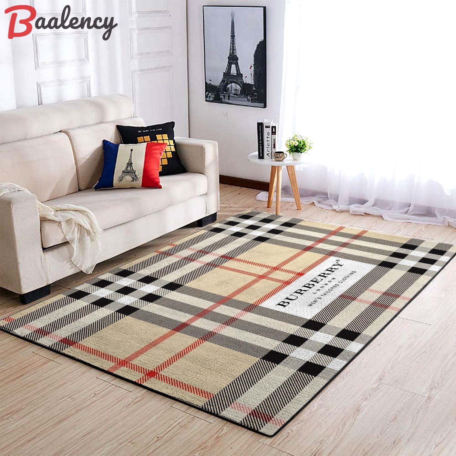 Rugs in Living Room and Bedroom - Burberry area rug hypebeast carpet luxurious fashion brand logo living room  rugs floor decor 1912168