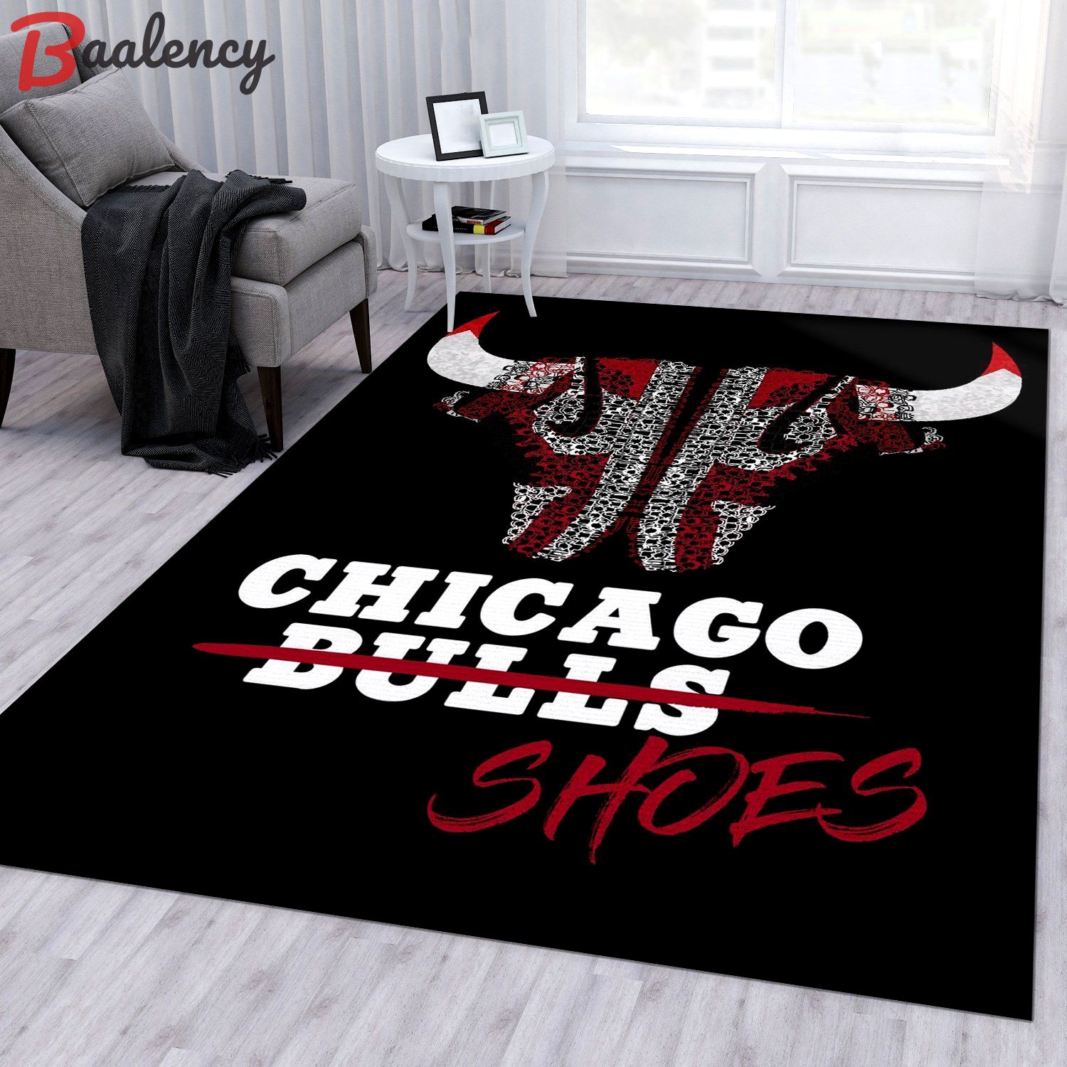 Rugs in Living Room and Bedroom - Chicago bulls shoes doodle area rug for christmas living room rug home decor floor decor