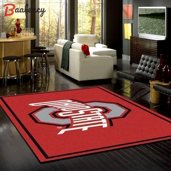 Ohio state area rug football team logo carpet living room rugs floor decor 26111