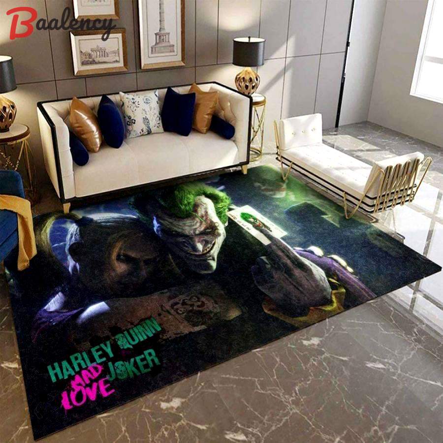 Rugs in Living Room and Bedroom - Joker & harley quinn area rug / movie floor decor 1911019