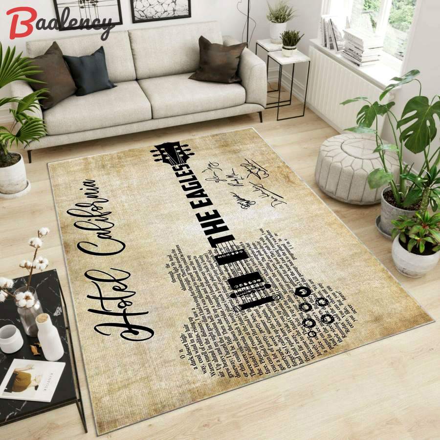 Rugs in Living Room and Bedroom - Hotel california area rug – home decor – bedroom living room decor
