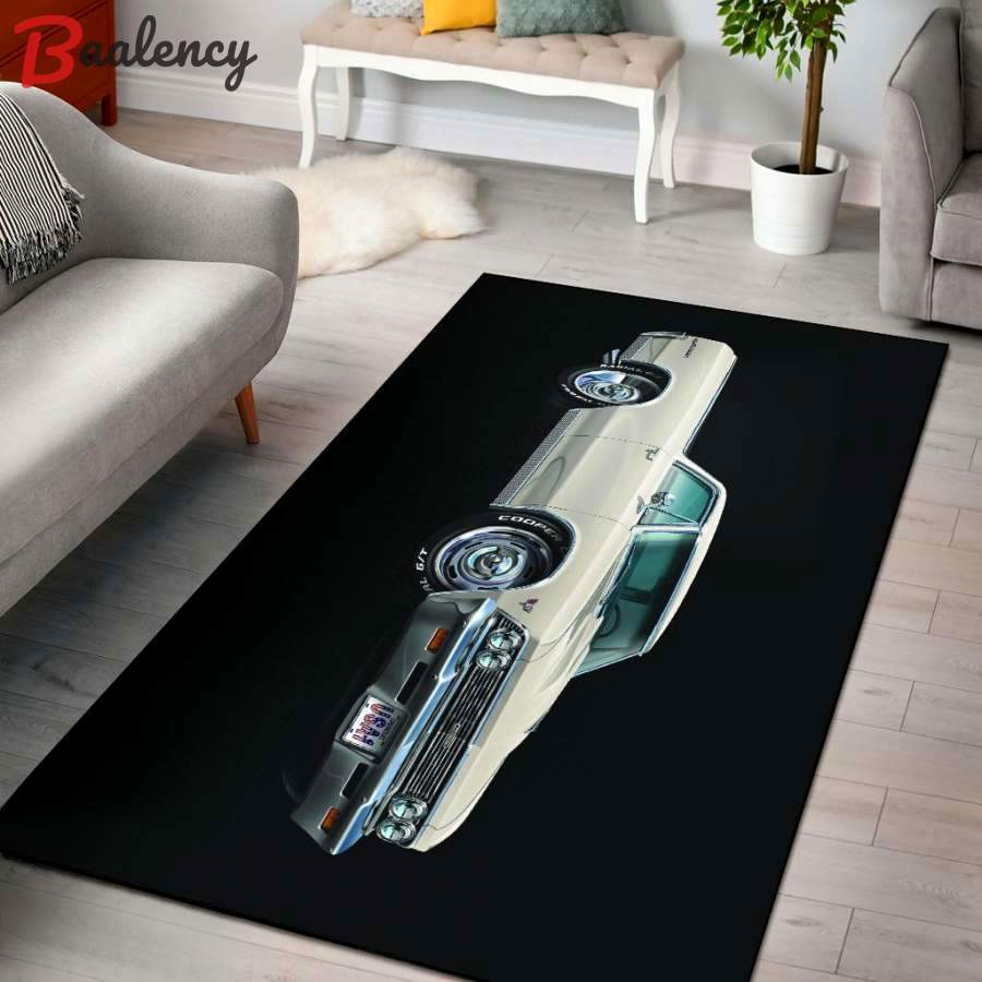 Rugs in Living Room and Bedroom - 1966 chevy el camino muscle car art area rug carpets
