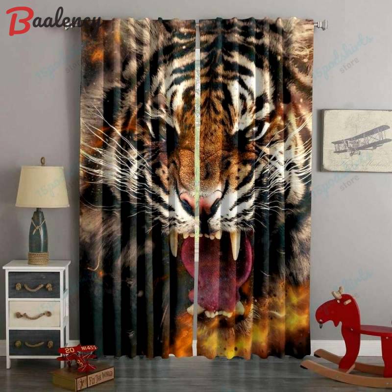 3d printed tiger style custom living room curtains