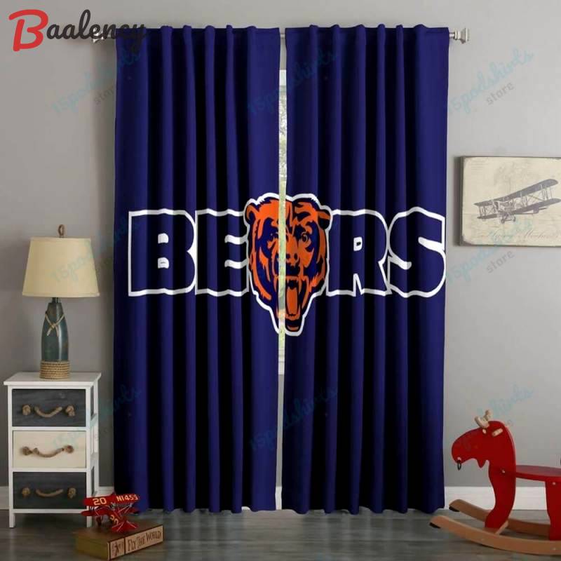 3d printed chicago bears style custom living room curtains
