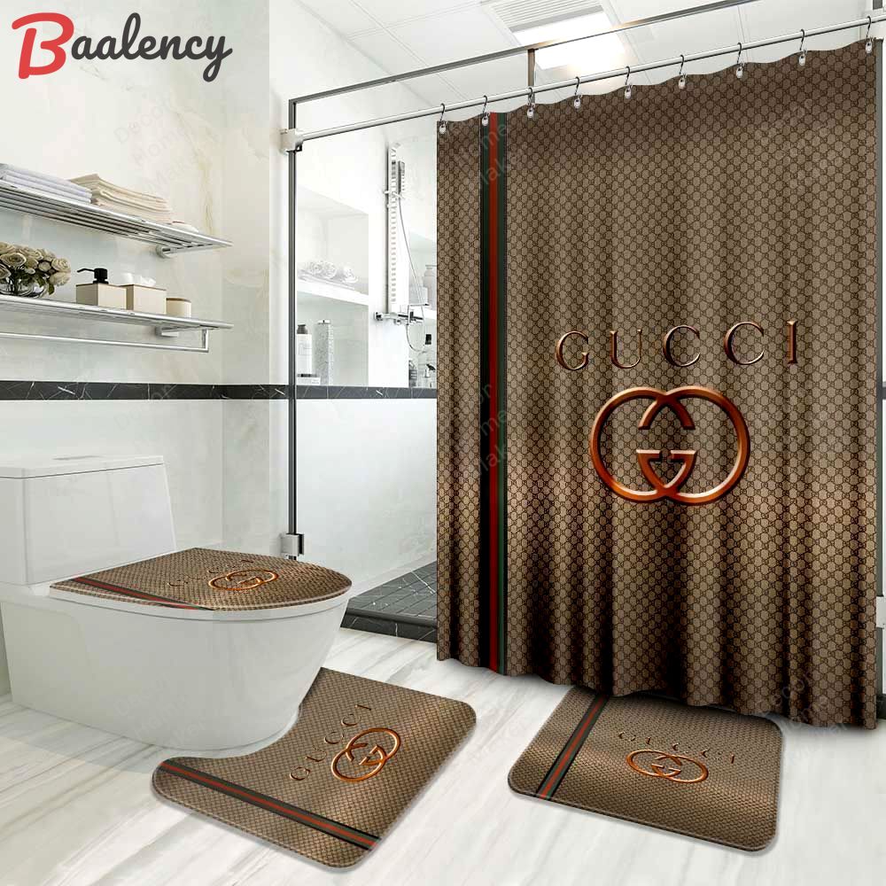 Gucci bathroom set luxury shower curtain waterproof luxury brand with