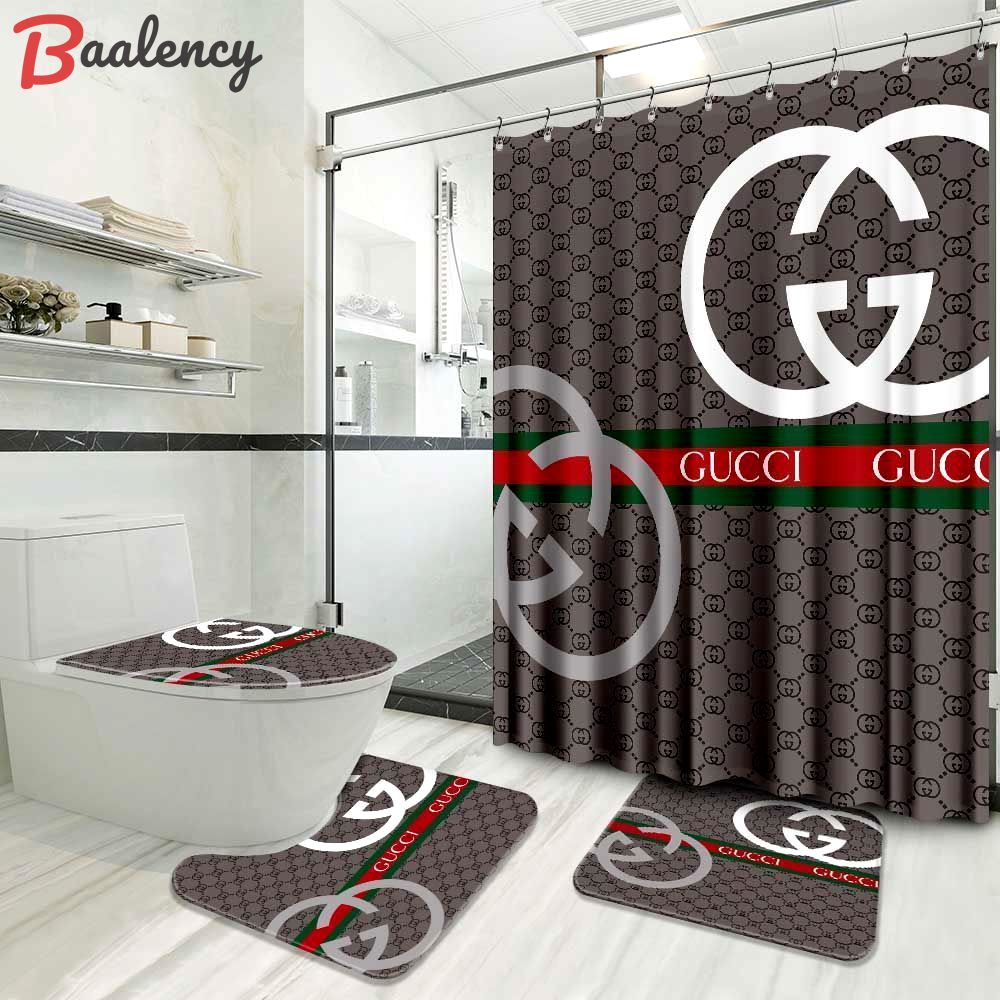Gucci bathroom set luxury shower curtain waterproof luxury brand with