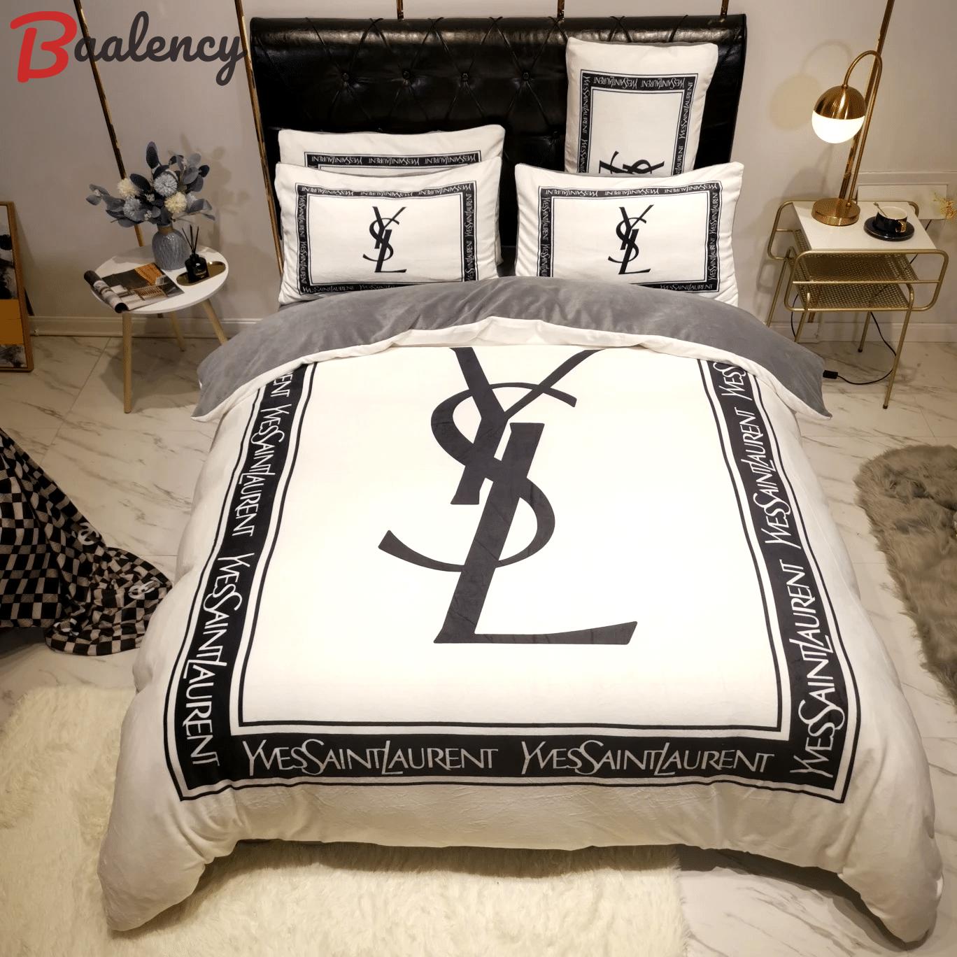 Ysl yves saint laurent luxury brand type 01  Bedding Sets sheets blankets home decor Bedroom ideas bed linen bedspread bedclothes duvet covers