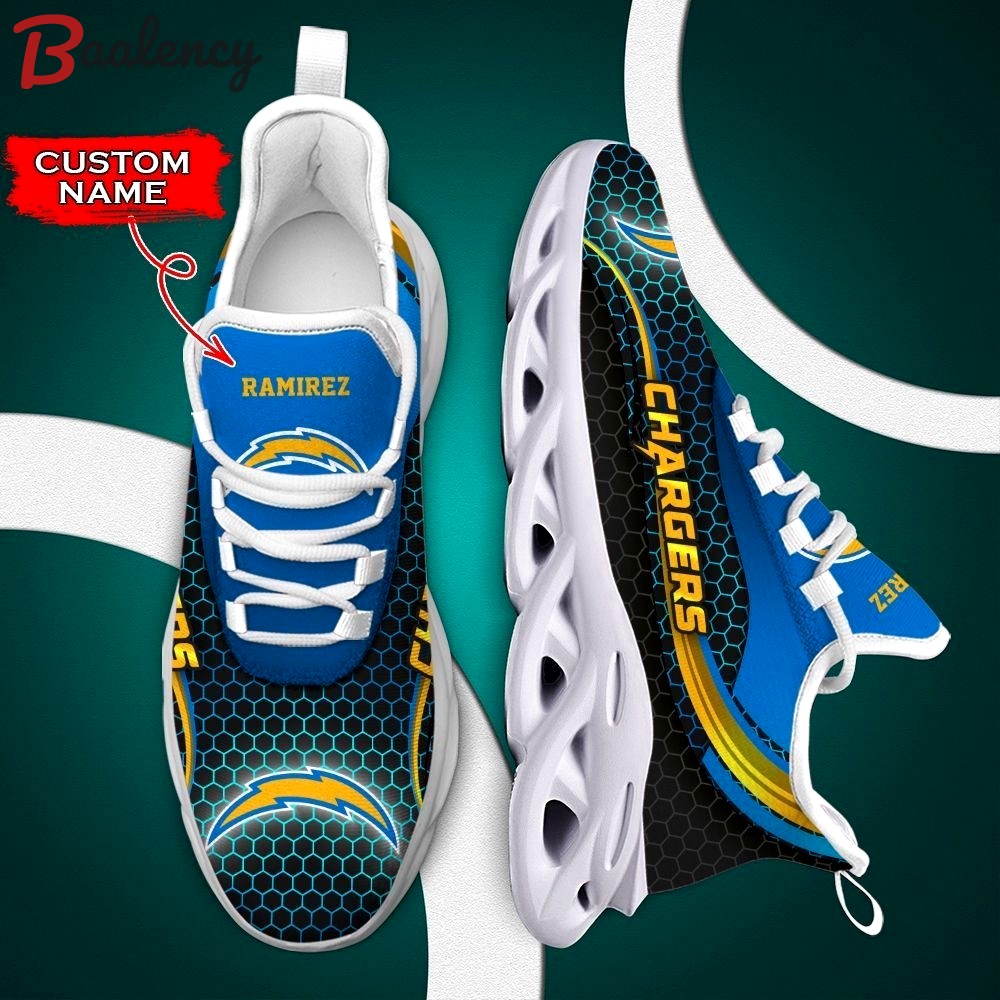 Los angeles chargers nfl custom name max soul shoes Max Soul Shoes