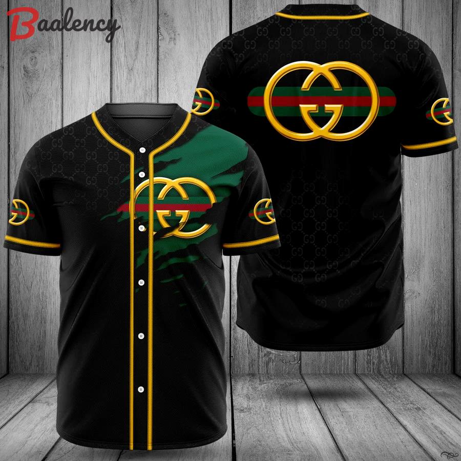 Gucci black baseball jersey shirt luxury clothing clothes sport outfit for men women hot 2023 Baseball Jersey Shirt