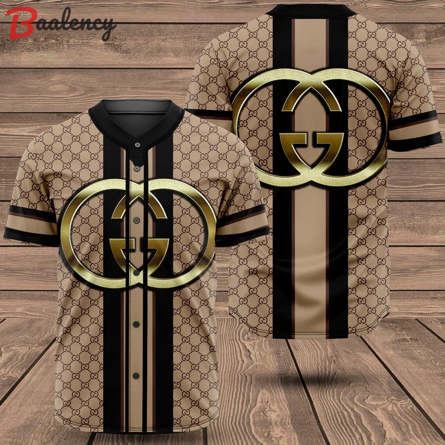 Gucci brown baseball jersey shirt luxury clothing clothes sport for men women hot 2023 Baseball Jersey Shirt