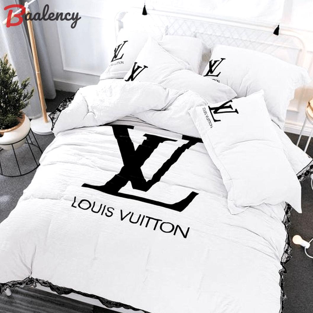 Louis vuitton white luxury brand high-end louis vuitton Bedding Sets bed linen bedspread covers home decor duvet sheets blankets bedclothes bedroom idea