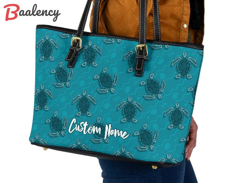 Turtle leather handbag - shoulder tote bag 256 Leather Tote Bag