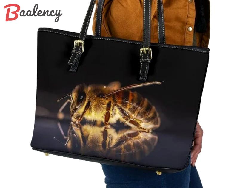 Bee leather handbag - shoulder tote bag 364 Leather Tote Bag