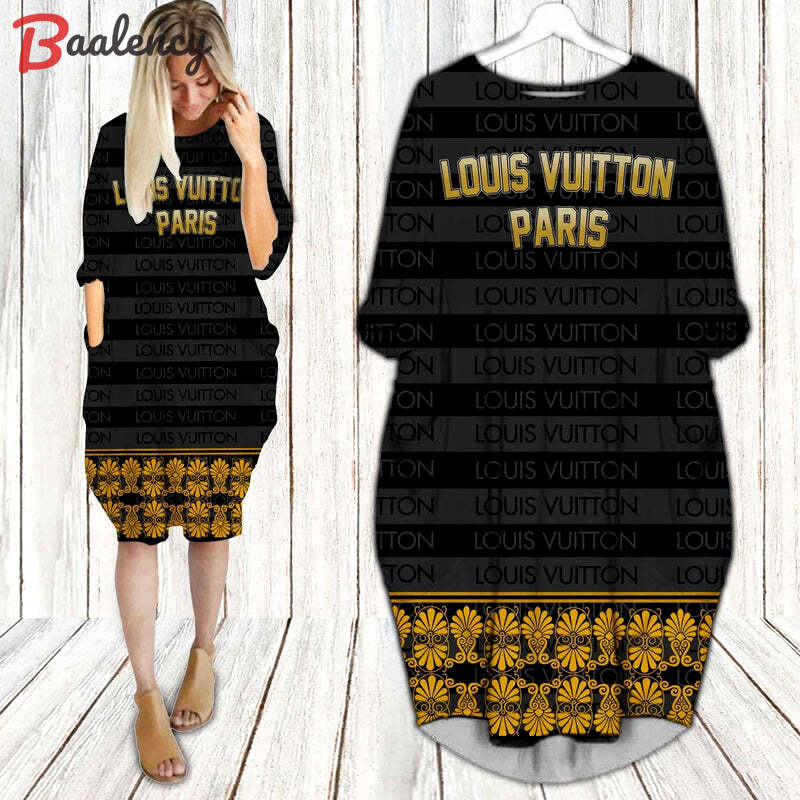 Louis vuitton lv paris batwing pocket dress luxury clothing clothes outfit for women ht Batwing Pocket Dress