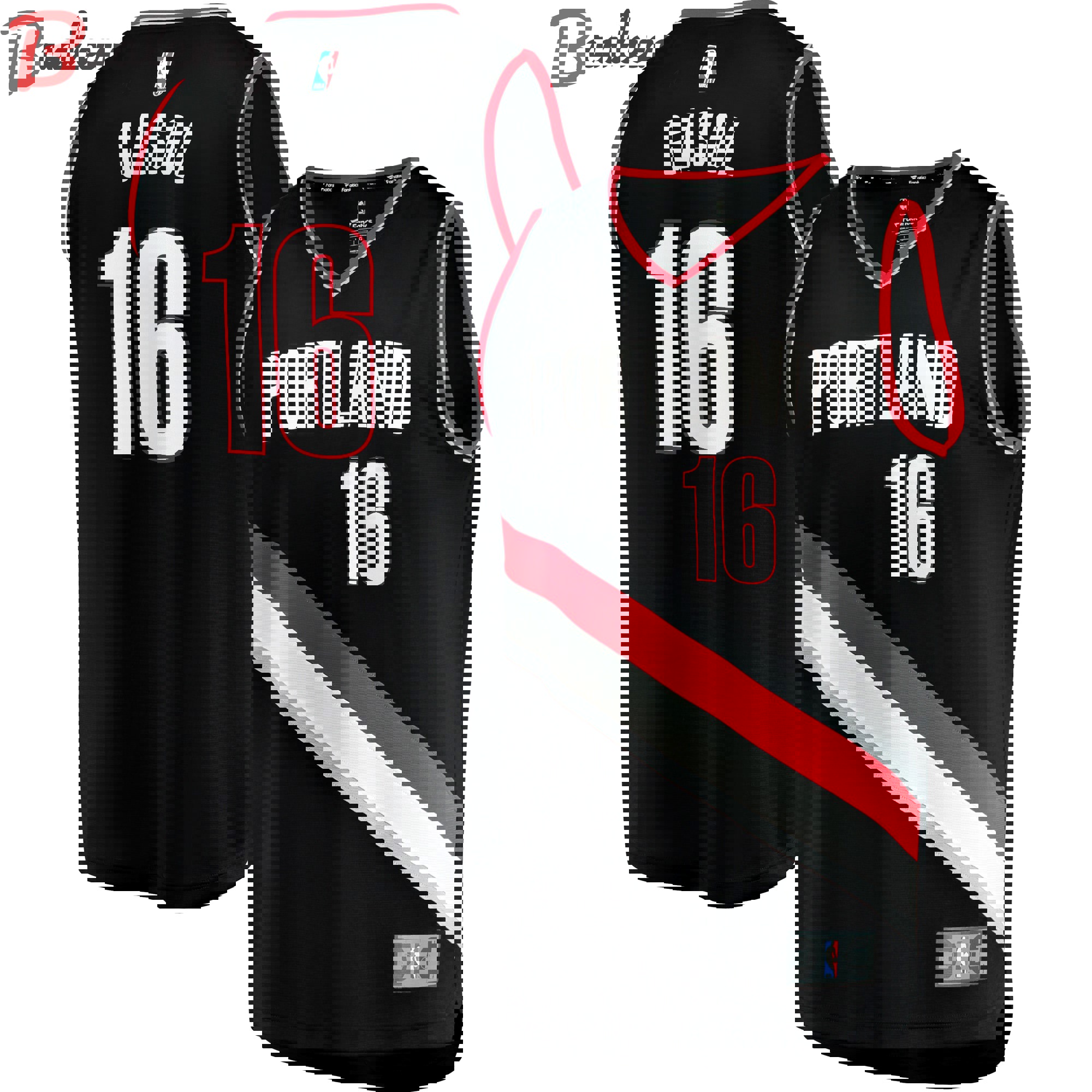 Pau gasol portland trail blazers fanatics branded fast break player jersey icon edition black Baseball NBA Jersey Basketball Replica NBA Gift For Fans Sports