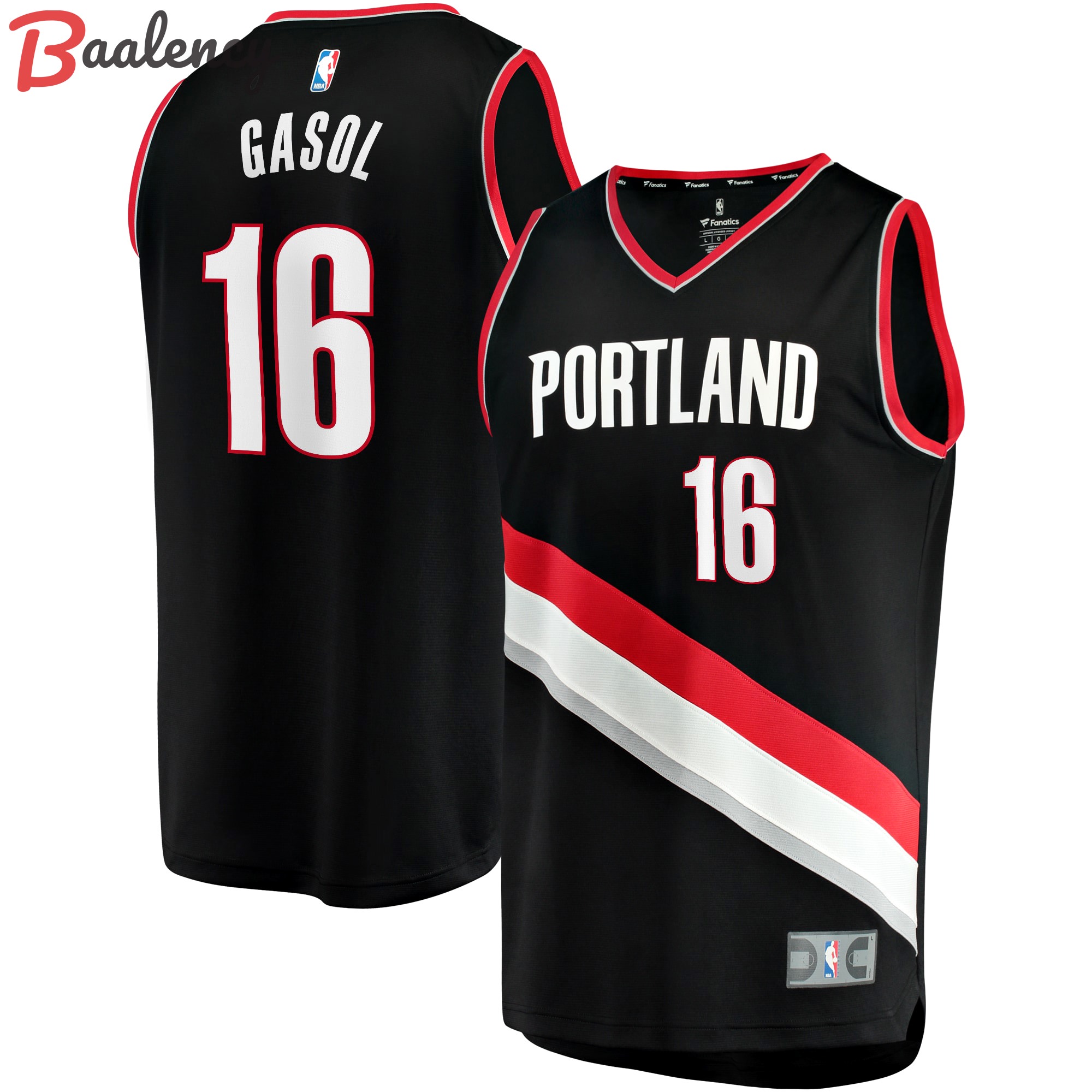 Pau gasol portland trail blazers fanatics branded fast break player jersey icon edition black Baseball NBA Jersey Basketball Replica NBA Gift For Fans Sports