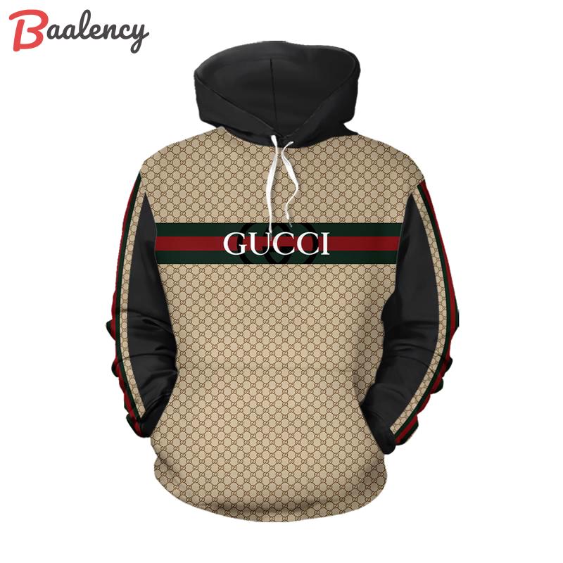 Gucci beige black luxury brand premium hoodie for men women Hoodie 3D