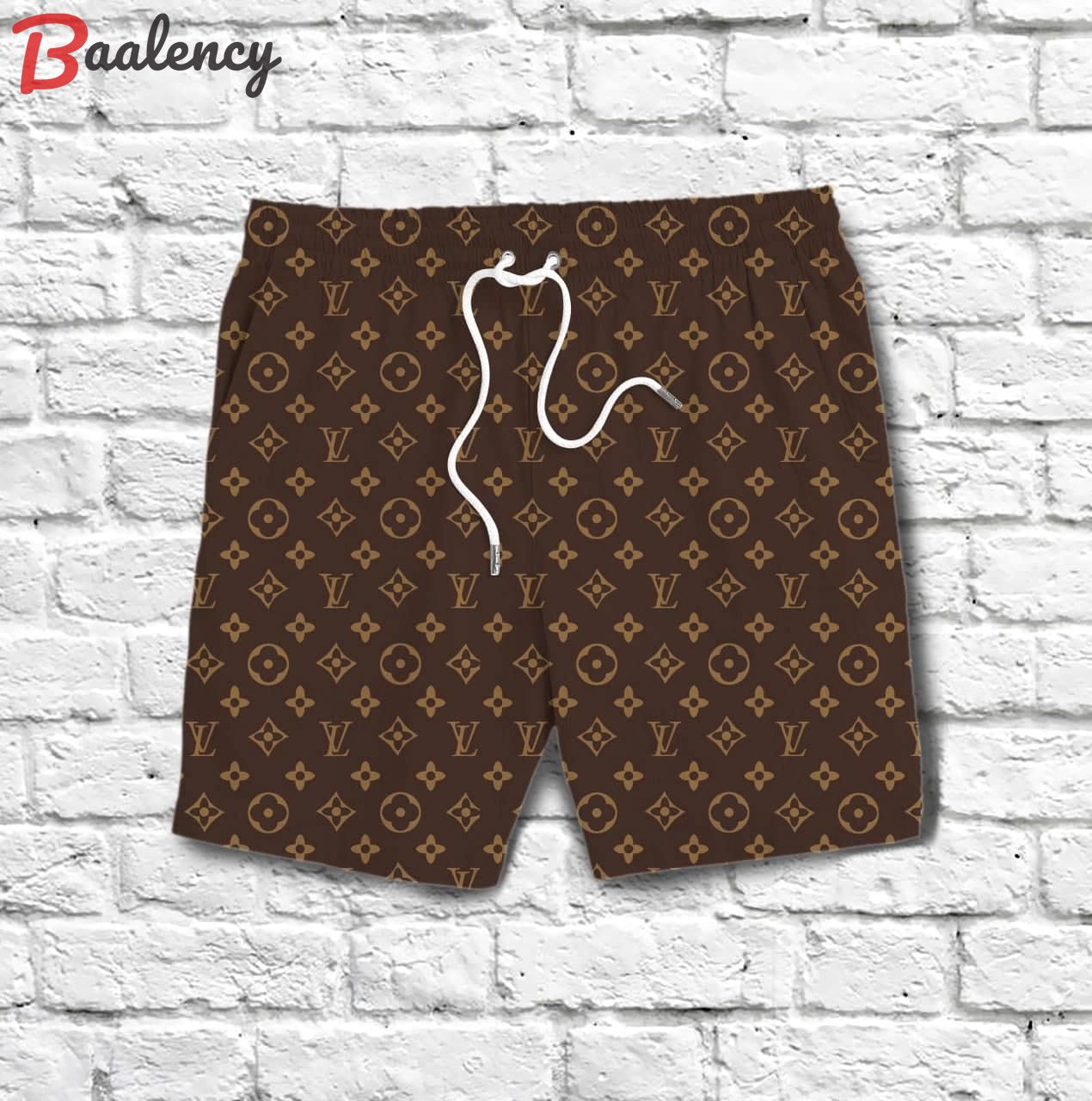 Louis vuitton brown new luxury brand all over print shorts pants for men 174 Shorts For Ment