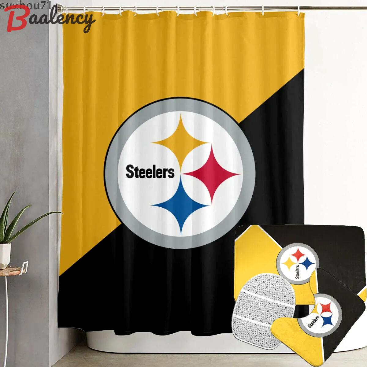 Pittsburgh Steelers Sport Bathroom set, Shower Curtain Set Ver10
