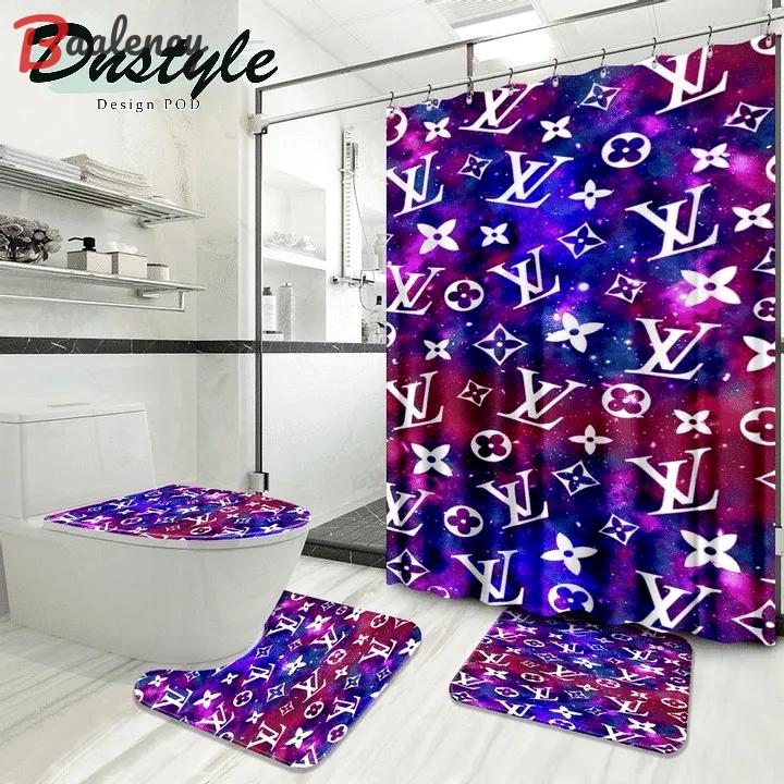 Louis vuitton galaxy bathroom set shower curtain