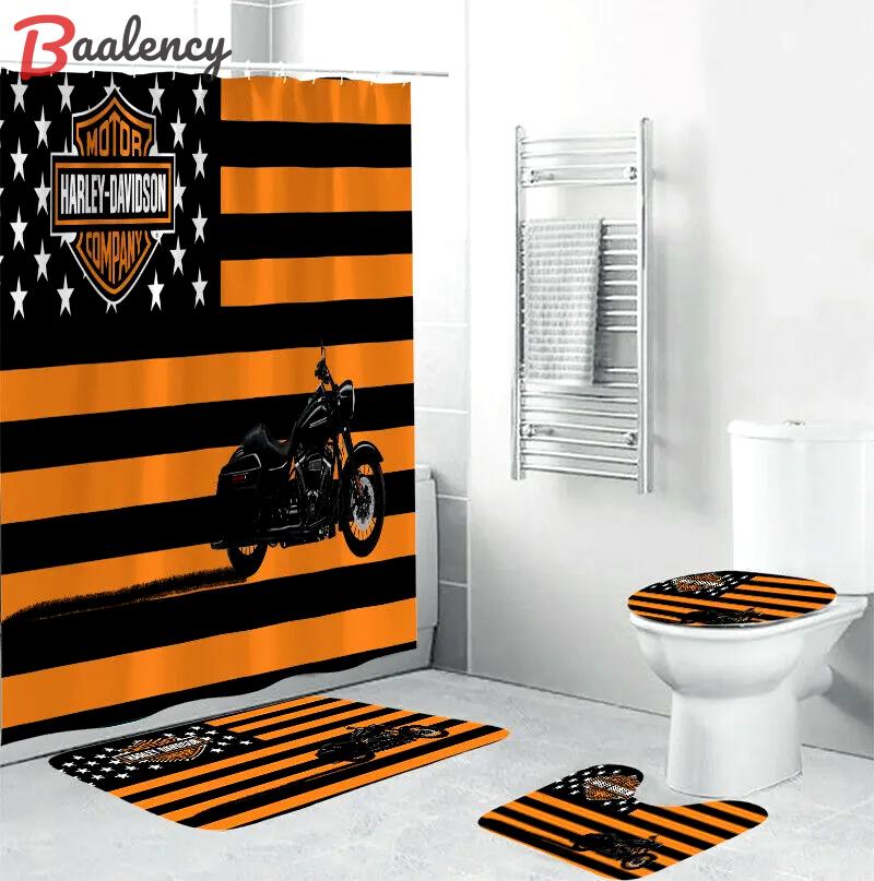 Harley Davidson Bathroom Sets- Shower Curtain Set Ver8