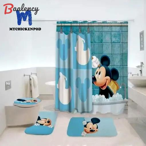 Funny mickey mouse shower curtains bathroom sets