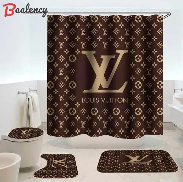 Lv Luxury Type 11 Shower Curtain Waterproof Luxury Bathroom Mat Set Luxury Brand Shower Curtain Luxury Window Curtains