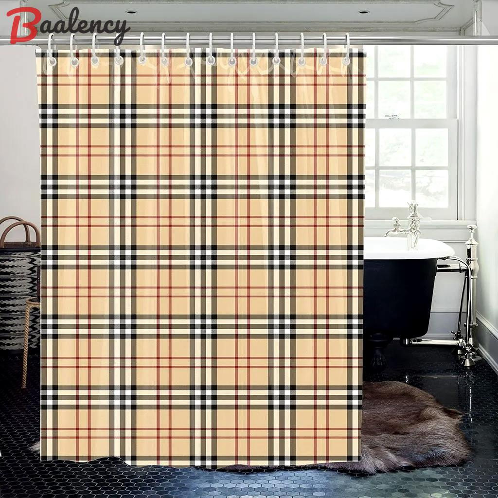 Pastel Pattern Burberry Square Shower Curtains living room curtains