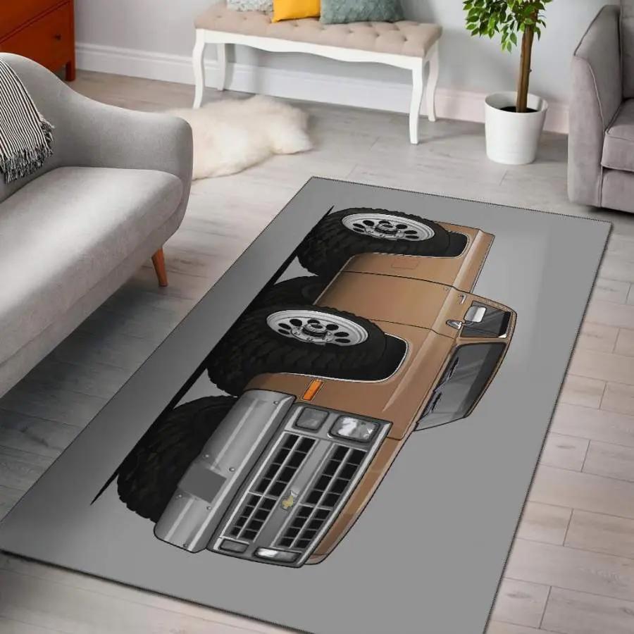 1986 chevy truck car art area rug living room rug home decor carpets Rectangle Rug