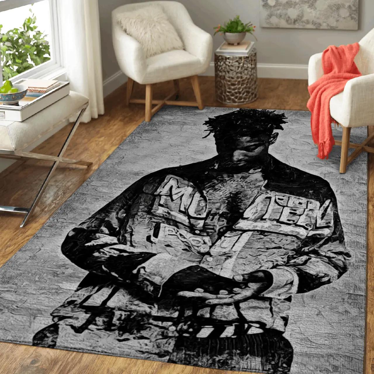 21 savage music monochrome art for fans area rug living room carpet rug regtangle carpet floor decor home decor Rectangle Rug