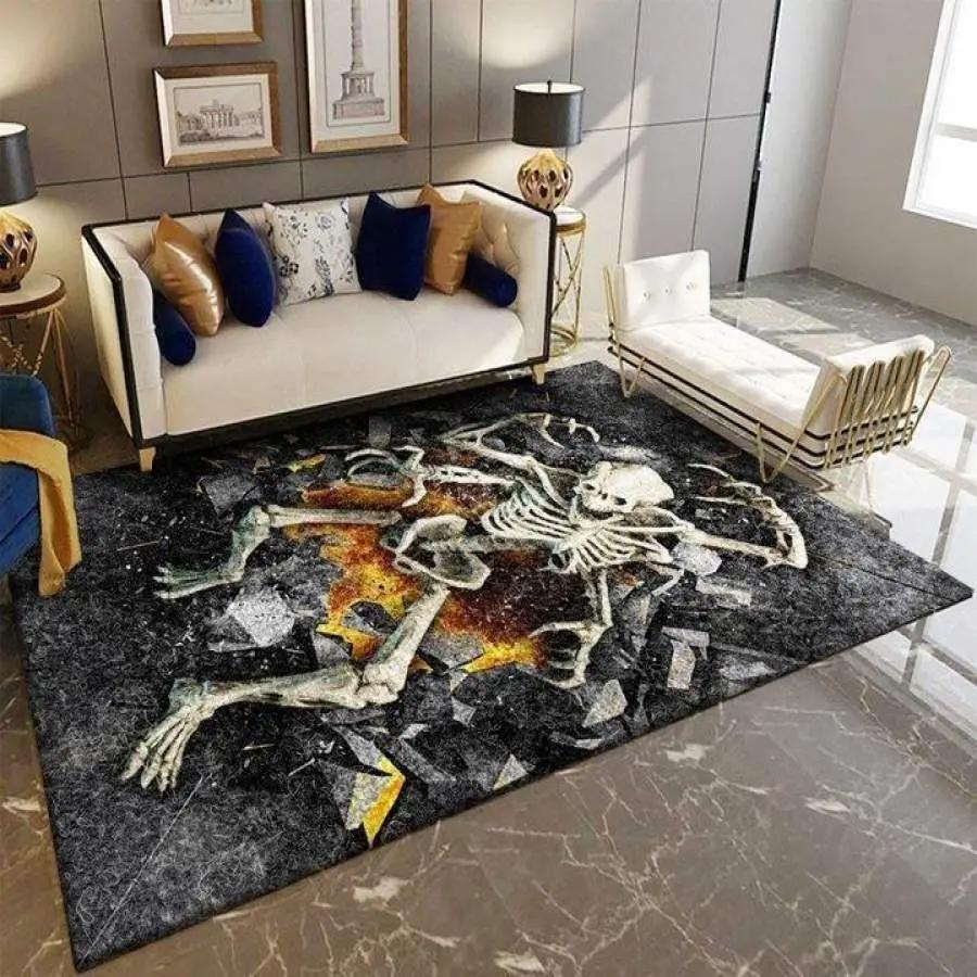 3d skeleton halloween area rug living room rug home decor 190908 modern ofd Rectangle Rug