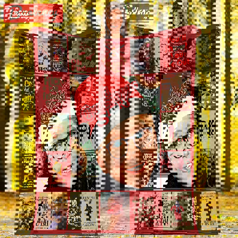 A christmas story fleece blanket, ralphie blanket, leg lamp oh fudge pink nightmare, christmas movie blanket, christmas gift, birthday gifts Quilt Blanket