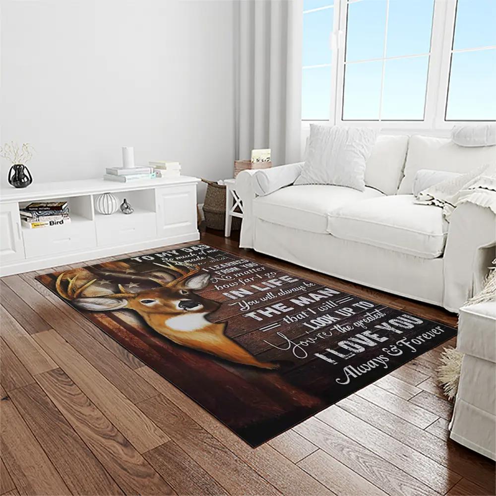 A letter to my dad, my father my hero hunting fav quote area rug meaningful gift for father’s day 01 Rectangle Rug