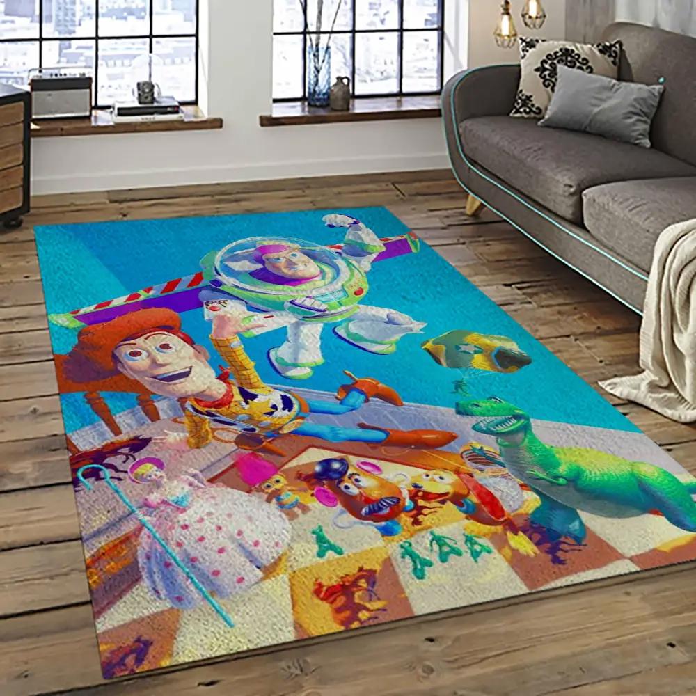 A toy story characters cartoon movie carpet rectangle area rug for living room bedroom decor ats36 Rectangle Rug