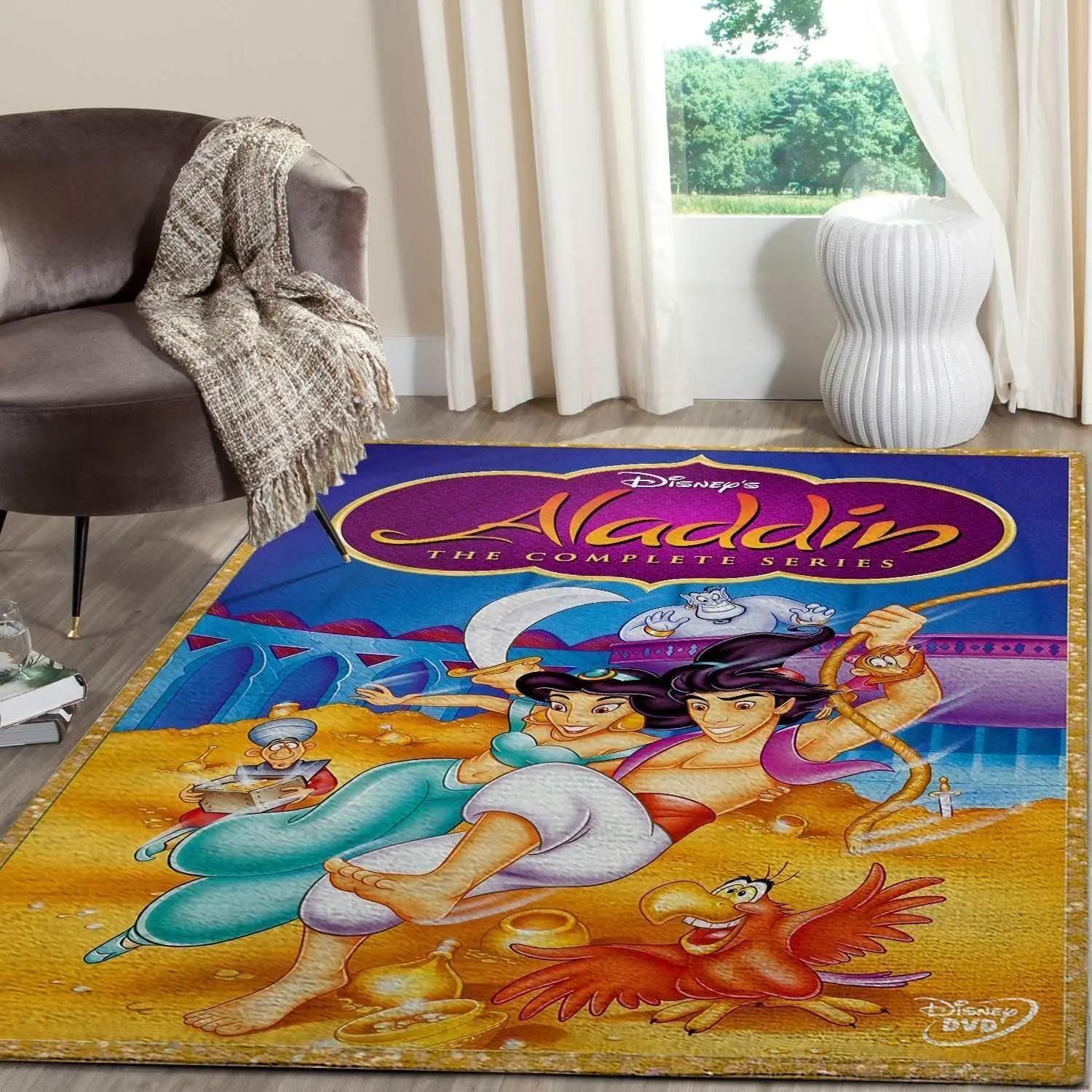 Aladdin & jasmine area rugs disney movies living room carpet fn091212 rug Rectangle Rug