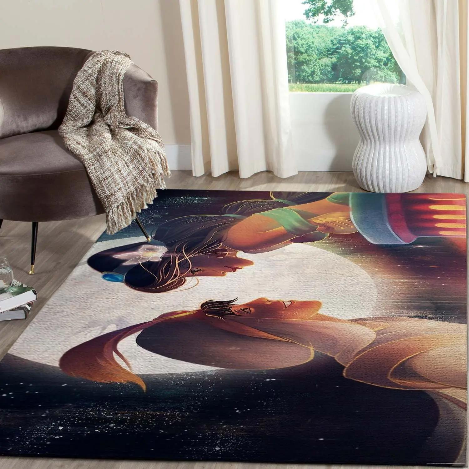Aladdin & jasmine area rugs disney movies living room carpet fn101214 rug Rectangle Rug