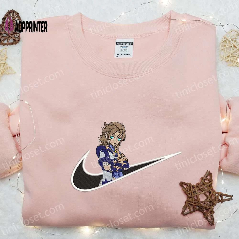 Albedo x nike swoosh & genshin impact embroidered shirts: stylish & nike inspired Embroidered Shirt