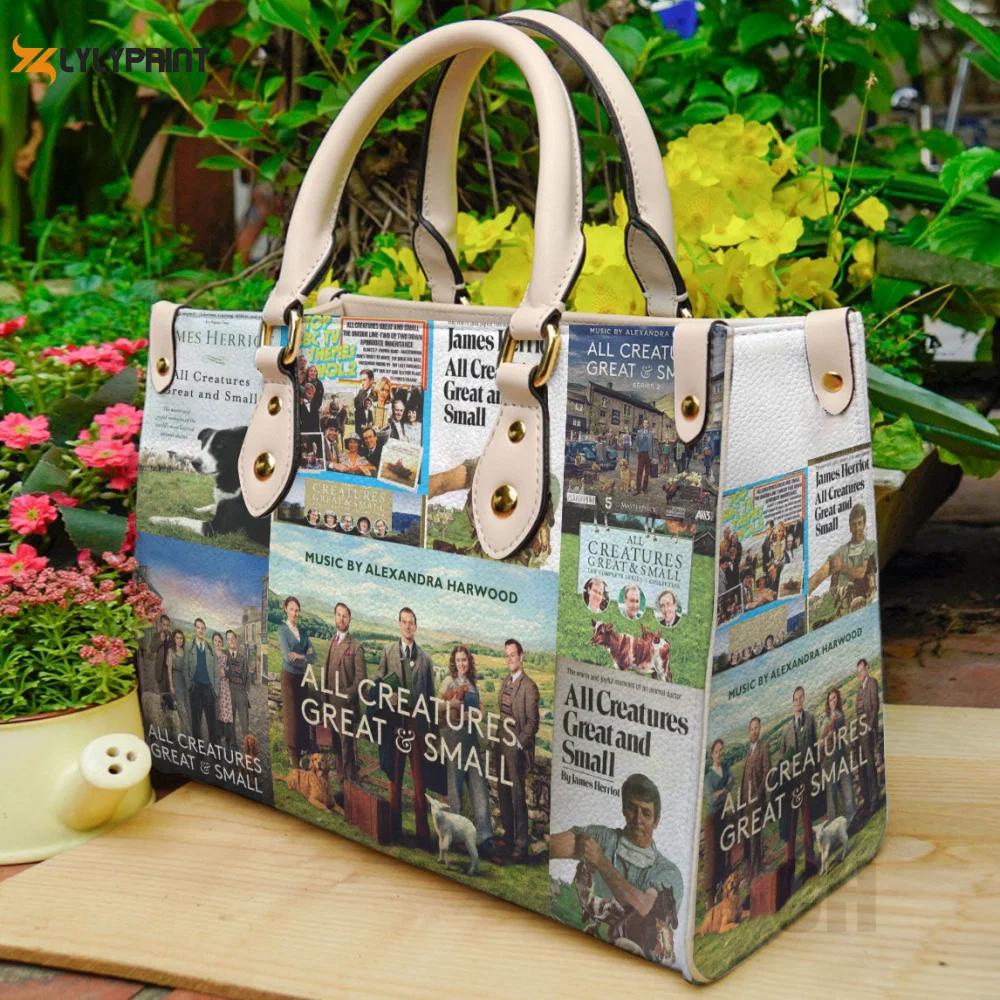 All creatures great and small leather bag for women gift 1649 Women Leather Hand Bag
