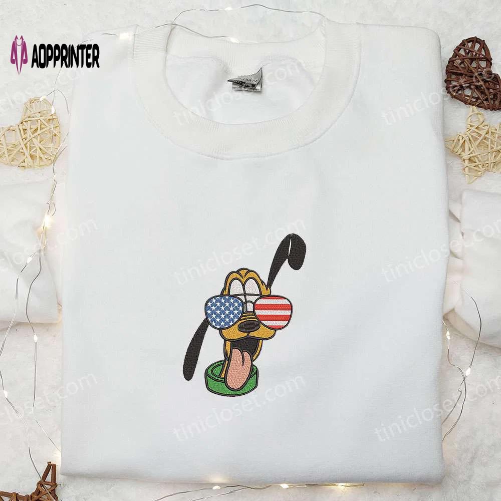 American pluto embroidered shirt: disney national day gift Embroidered Shirt