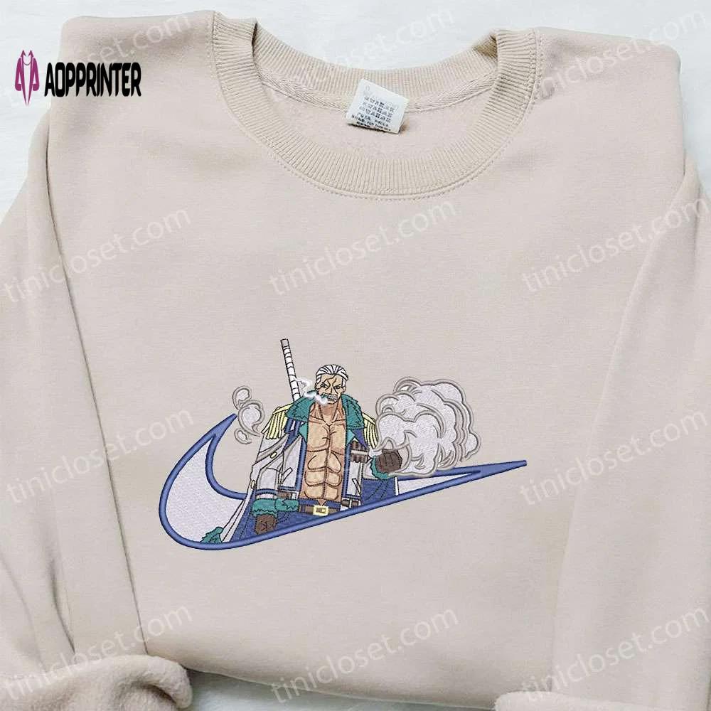 Anime embroidered shirt & hoodie: nike x smoker & one piece custom t-shirt Embroidered Shirt