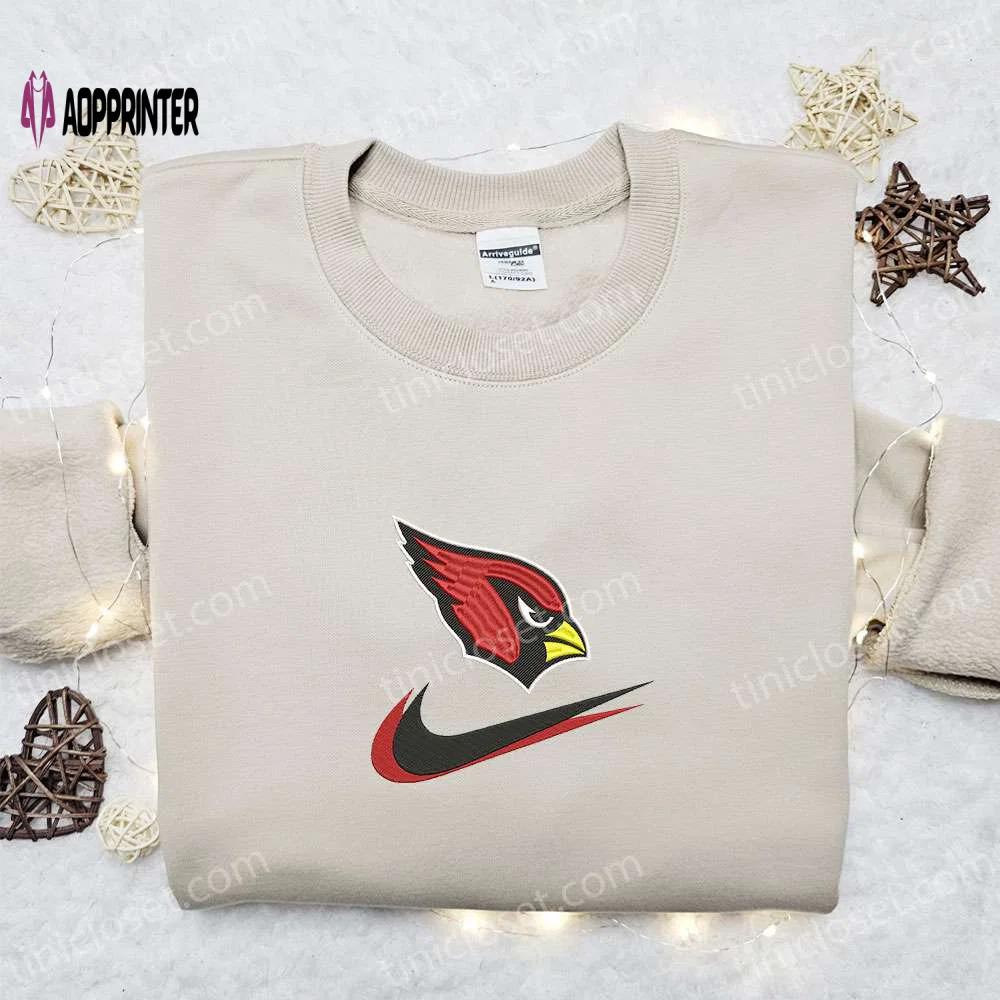 Arizona cardinals nike swoosh shirt & nfl sports hoodie – top fandom gift ideas Embroidered Shirt