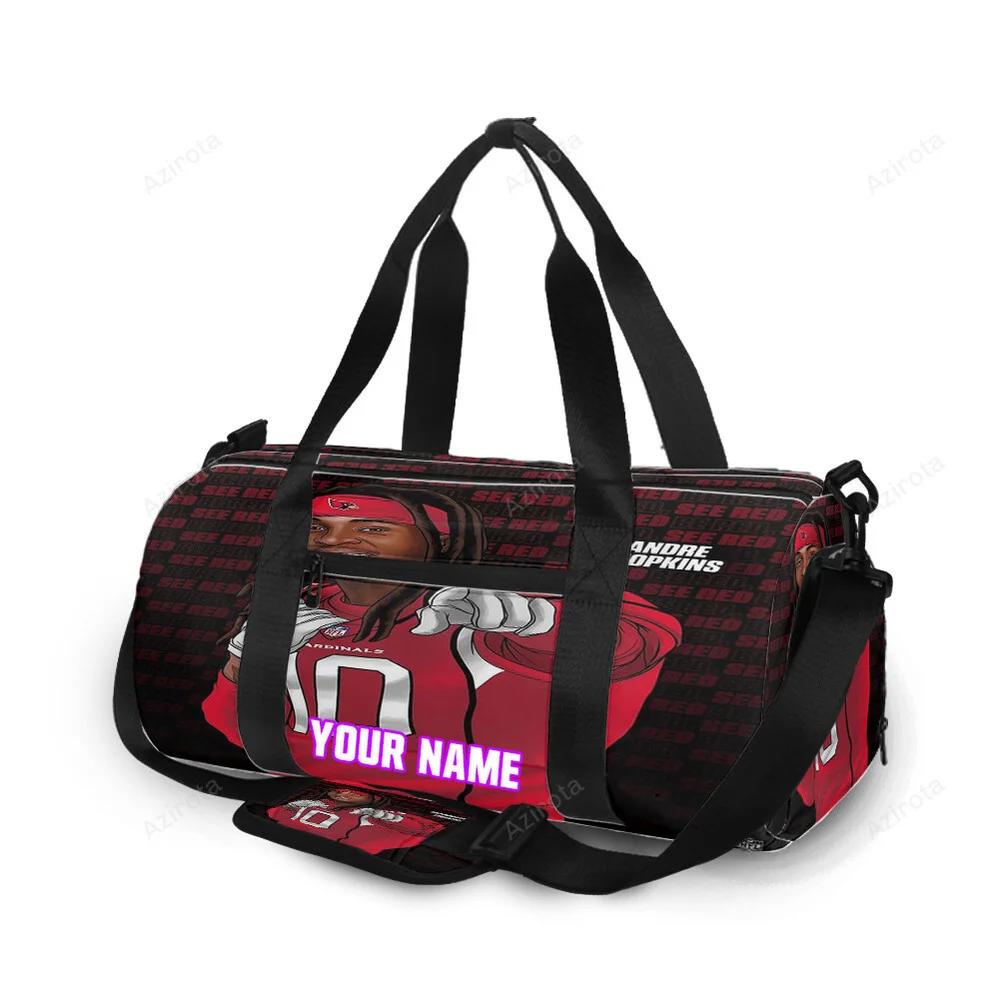 Arizona cardinals v1 deandre hopkins 10 personalized name travel bag gym bag 1232 Travel Bag