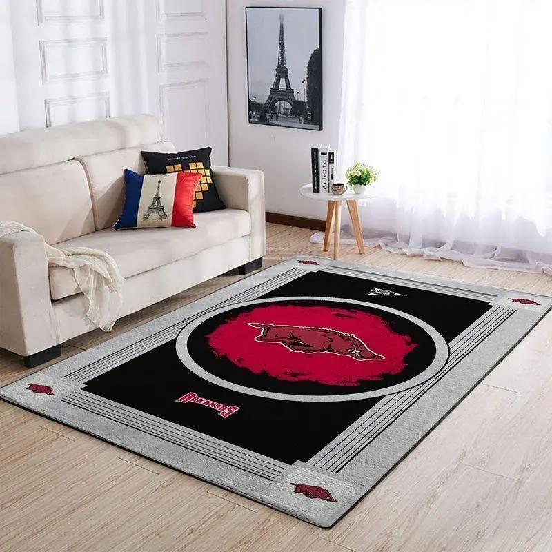 Arkansas razorbacks area rugs ncaa football living room carpet floor rug v11253 Rectangle Rug