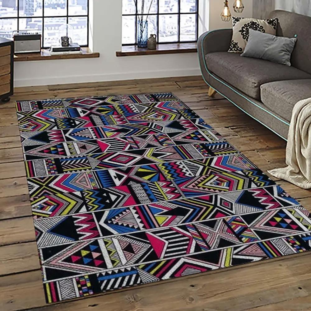 Aztec southwestern geometric shape pattern carpet area rug best gift for home decor event gift asg42 Rectangle Rug