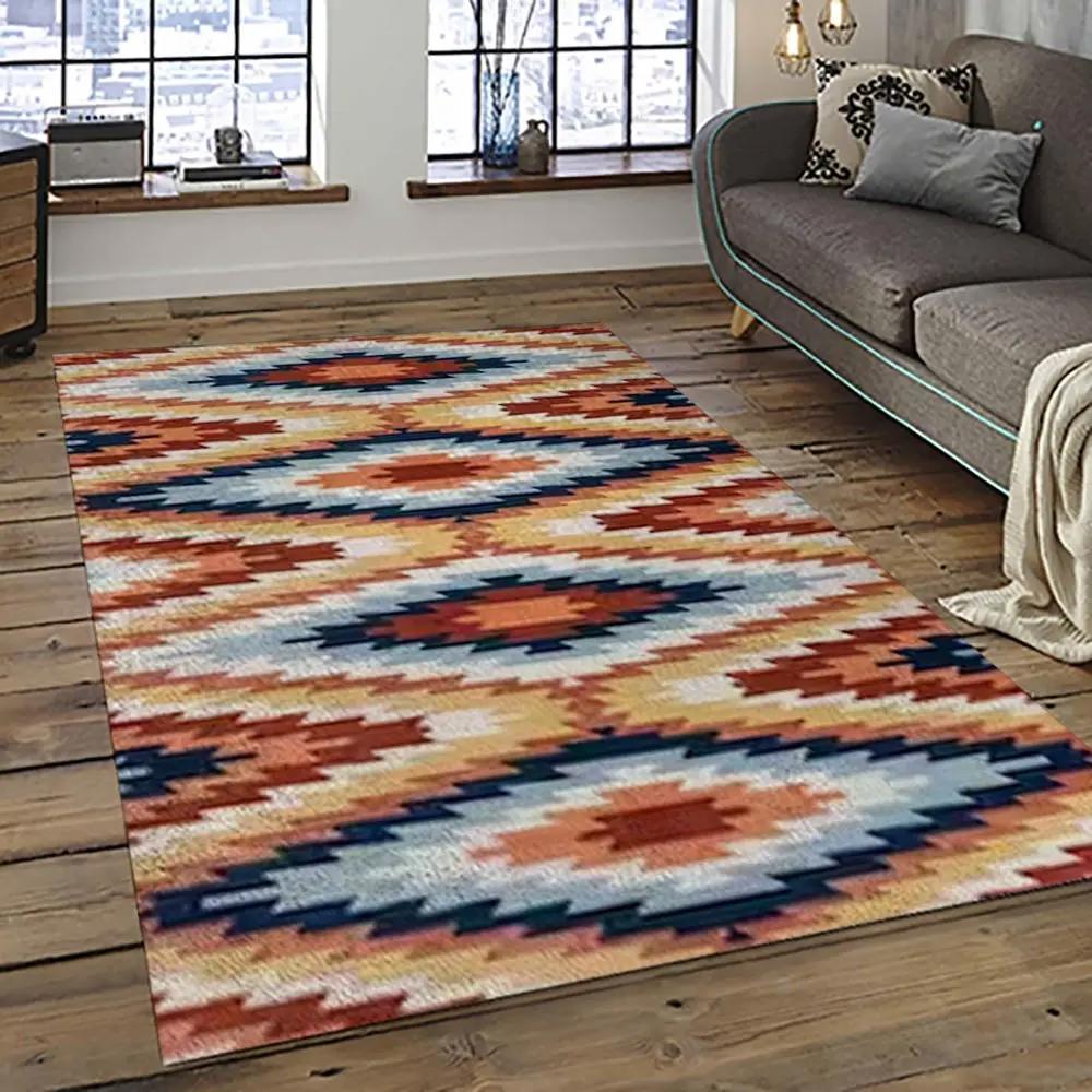 Aztec southwestern geometric shape pattern carpet area rug best gift for home decor event gift asg55 Rectangle Rug